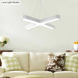 Modern White/Black/Gold Cross Hanging Lamp - 23.5’’/35.5’’ Wide Led Pendant Light With