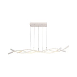 Modern White/Black Linear Chandelier With 3 Led Lights And Acrylic Fixture In White/Warm Light
