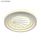 Modern White Circle Shade Ceiling Light - Acrylic Flush Mount For Hallway