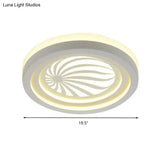 Modern White Circle Shade Ceiling Light - Acrylic Flush Mount For Hallway