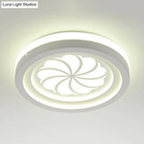 Modern White Circle Shade Ceiling Light - Acrylic Flush Mount For Hallway