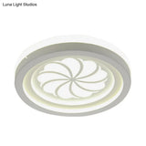 Modern White Circle Shade Ceiling Light - Acrylic Flush Mount For Hallway
