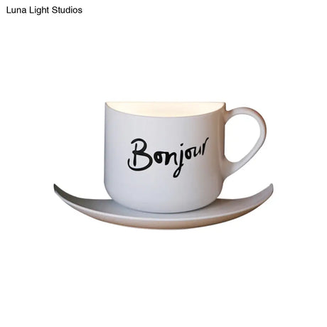 Modern White Coffee Cup Wall Sconce For Bedroom Lighting