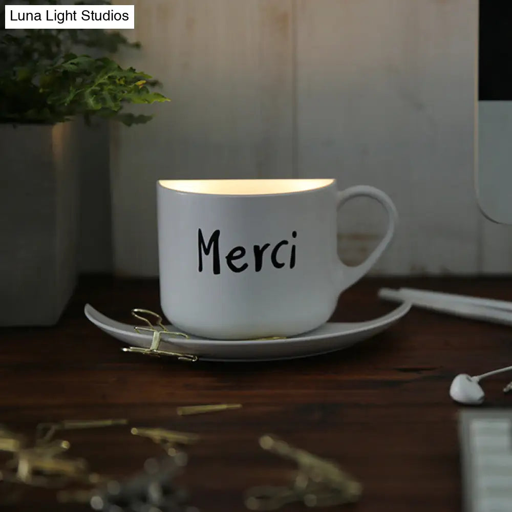 Modern White Coffee Cup Wall Sconce For Bedroom Lighting