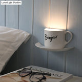 Modern White Coffee Cup Wall Sconce For Bedroom Lighting