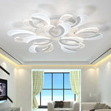 Modern White Coral Led Ceiling Lamp With Acrylic Shade - Stylish Semi Flush Light (4/6/12 Lights