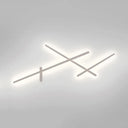 Modern White Crossed Lines Wall Lamp - Metal 3/4 Lights Simplistic Living Room Lighting 3 /