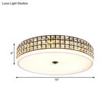Modern White Crystal Led Round Flushmount Ceiling Light - 16’/19.5’ Wide