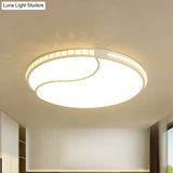 Modern White Cut Crystal Led Flush Mount Bedroom Light Fixture Circular Design Multiple Sizes