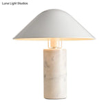 Modern White Desk Lamp With Wide Flare Metal Shade Perfect For Living Room Tasks