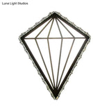 Modern White Diamond Led Wall Sconce With Crystal Deco - Warm/White Light