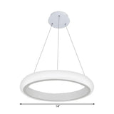 Modern White Doughnut Chandelier Lamp - 1/2/3 Lights Acrylic Led Ceiling Pendant Fixture In