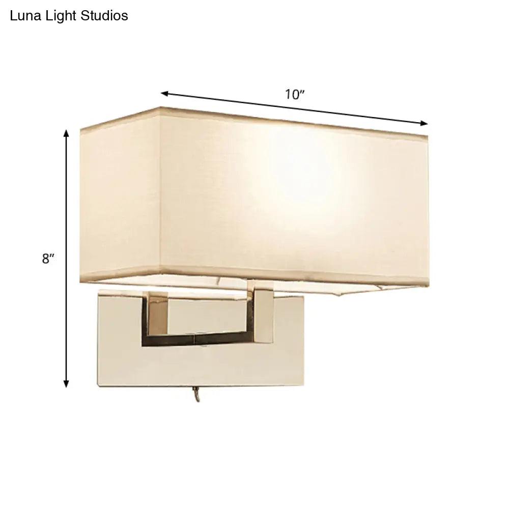 Modern White Fabric Led Wall Sconce For Bedroom Lighting