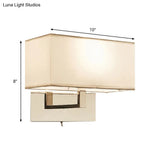 Modern White Fabric Led Wall Sconce For Bedroom Lighting