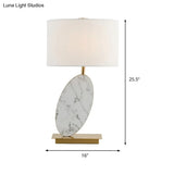 Modern White Fabric Table Lamp With Brass Rectangle Metal Base - Shaded Task Lighting