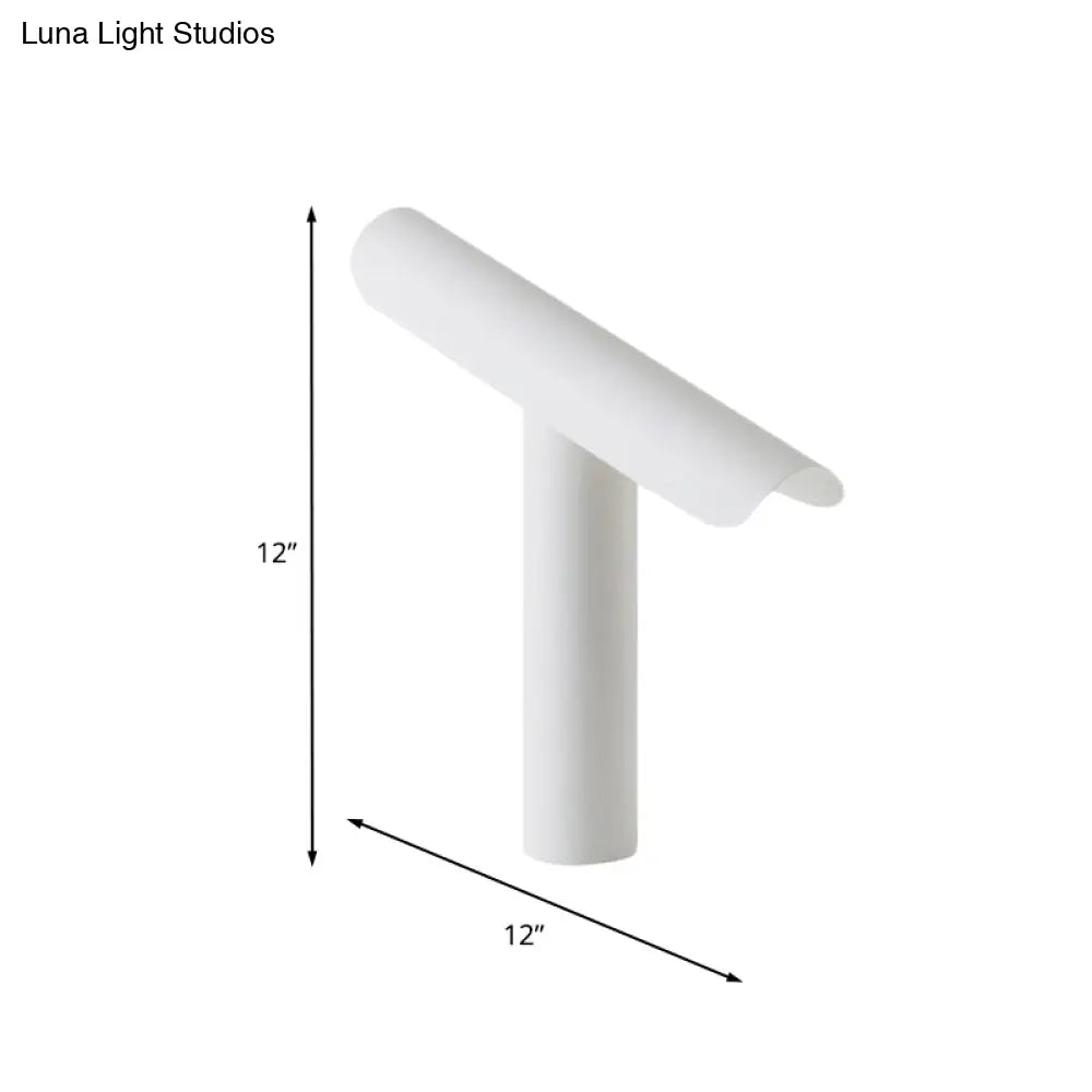 Modern White Finish Cheese Night Table Lamp With Led Iron Desk Light And Plug-In Cord