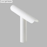 Modern White Finish Cheese Night Table Lamp With Led Iron Desk Light And Plug-In Cord