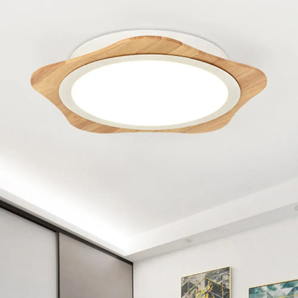 Modern White Floral Ceiling Mount Light - Bathroom Corridor Flush / Warm