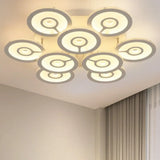 Modern White Floral Led Ceiling Light With Acrylic Fixture - Semi - Flush Mount For Living Room 9 /