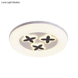 Modern White Flush Ceiling Light With Led And Acrylic For Corridor Bedroom