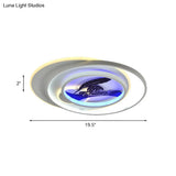 Modern White Flush Light Fixture: Led Acrylic Flushmount Lamp With Elegant Patterns - Flower Deer