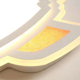 Modern White Flush Mount Spaceship Ceiling Light For Game Rooms