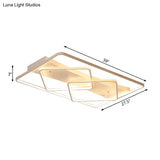 Modern White Geometric Flush Mount Led Ceiling Light Fixture In White/Warm - 34.5’/39’ Wide