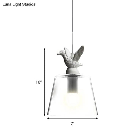 Modern White Glass Bird Restaurant Pendant Light