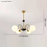 Modern White Glass Chandelier For Bedroom Lighting