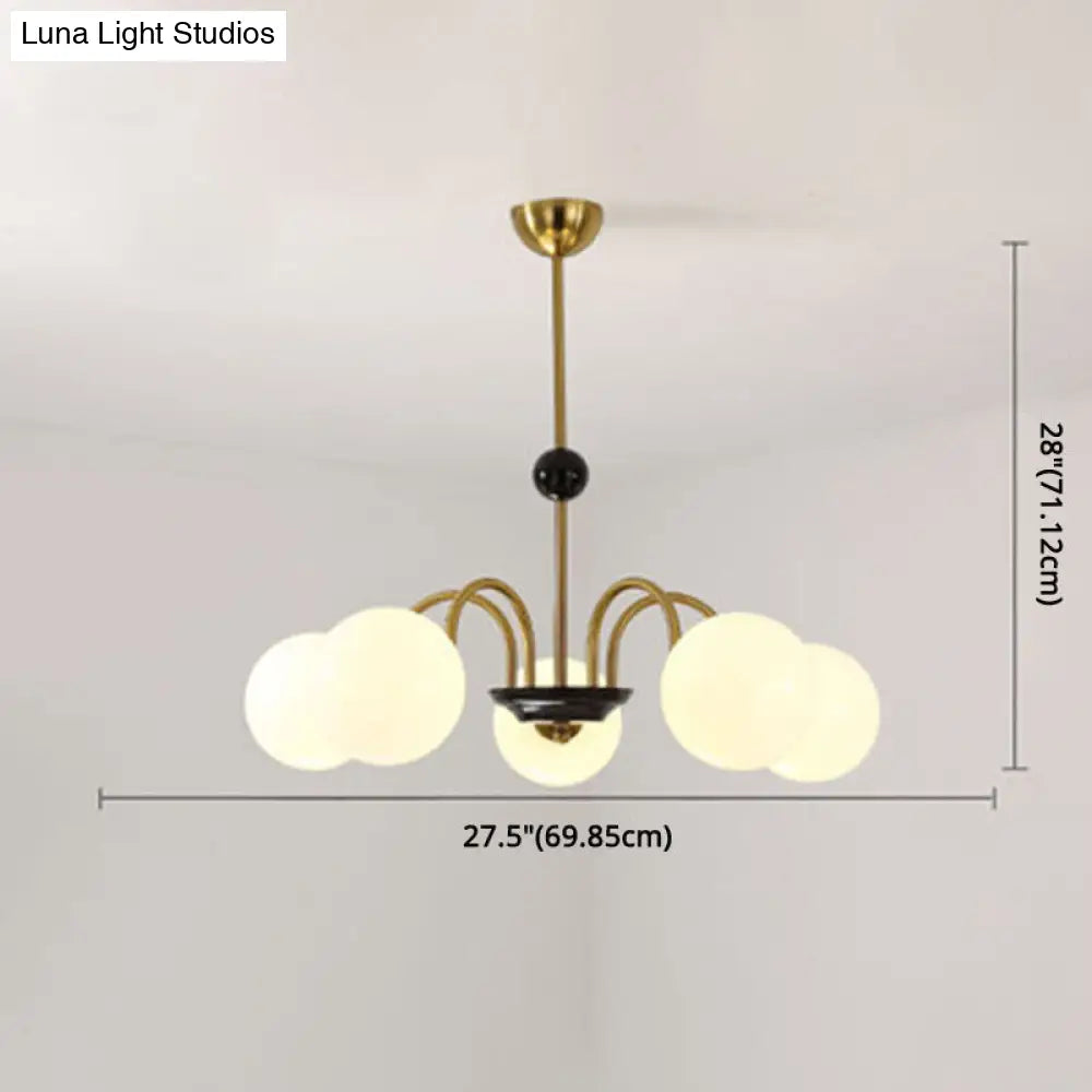 Modern White Glass Chandelier For Bedroom Lighting