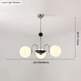 Modern White Glass Chandelier For Bedroom Lighting
