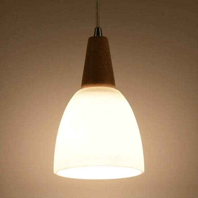 Modern White Glass Cone Pendant Ceiling Lights For Restaurants - Hanging Lighting 220V-240V / 1