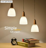 Modern White Glass Cone Pendant Ceiling Lights For Restaurants - Hanging Lighting