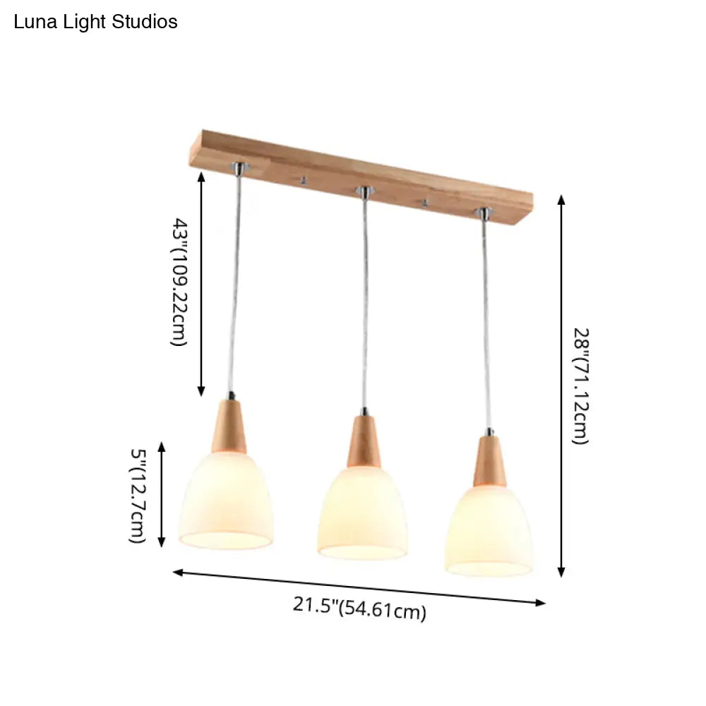 Modern White Glass Cone Pendant Ceiling Lights For Restaurants - Hanging Lighting