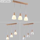 Modern White Glass Cone Pendant Ceiling Lights For Restaurants - Hanging Lighting
