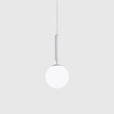 Modern White Glass Pendant Lamp For Bedroom - Globe Hanging Ceiling Light / 6