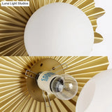 Modern White Glass Sphere Wall Light With Brass Scalloped Backplate - 1 Head