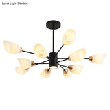 Modern White Glass Starburst Hanging Chandelier For Living Room Ceiling