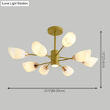 Modern White Glass Starburst Hanging Chandelier For Living Room Ceiling