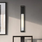 Modern White Glass Tubular Wall Mount Light With 1-Bulb Black Lamp Sconce