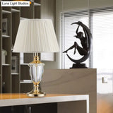 Modern White Head Study Task Lamp With Fabric Shade - Perfect Book Reading Light