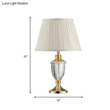 Modern White Head Study Task Lamp With Fabric Shade - Perfect Book Reading Light