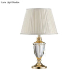 Modern White Head Study Task Lamp With Fabric Shade - Perfect Book Reading Light