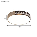 Modern White - Khaki Led Acrylic Ceiling Mounted Light For Bedroom