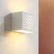 Modern White Laser-Cut Box Wall Light Sconce - 1 Head Gypsum Led Lamp