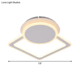Modern White Led Ceiling Flush Light For Living Room - Round/Square Acrylic Simplicity Flushmount
