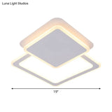 Modern White Led Ceiling Flush Light For Living Room - Round/Square Acrylic Simplicity Flushmount