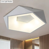 Modern White Led Ceiling Flush Light With Acrylic Diffuser White/Warm 18’/21.5’ Wide