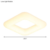 Modern White Led Ceiling Lamp For Bedroom - Acrylic Square Flush Mount Available In 3 Sizes