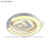Modern White Led Ceiling Lamp For Bedroom Study Room With Acrylic Round Fixture